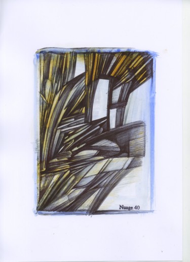 Zeichnungen mit dem Titel "ART DE ROCK" von Nuage 40, Original-Kunstwerk, Kugelschreiber