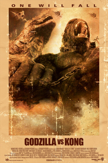 Digital Arts titled "Godzilla vs Kong" by Nuansa Art, Original Artwork, 2D Digital Work