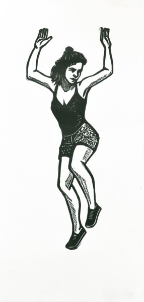 印花与版画 标题为“Lindy hop II” 由Nubia Ozzi, 原创艺术品, Linocuts