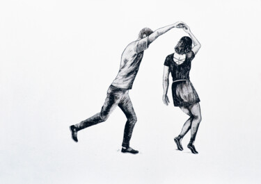Obrazy i ryciny zatytułowany „Lindy hop VI” autorstwa Nubia Ozzi, Oryginalna praca, Litografia
