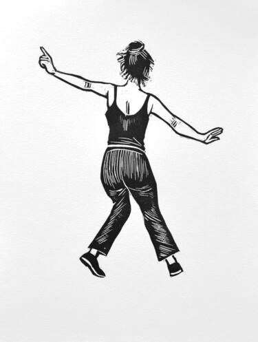 印花与版画 标题为“Lindy hop V” 由Nubia Ozzi, 原创艺术品, Linocuts
