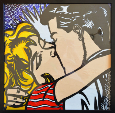 Peinture intitulée "The Kiss- Tributo a…" par Antonella Castrovillari, Œuvre d'art originale, Acrylique Monté sur Châssis en…