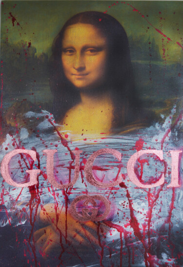 Pittura intitolato "Destroy Art- Mona L…" da Antonella Castrovillari, Opera d'arte originale, Acrilico