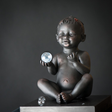 Sculpture titled "Bébé bulle" by Nunco, Original Artwork