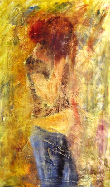Painting titled "FONTE DE VIDA" by Nuno Duque, Original Artwork, Oil Mounted on Wood Stretcher frame