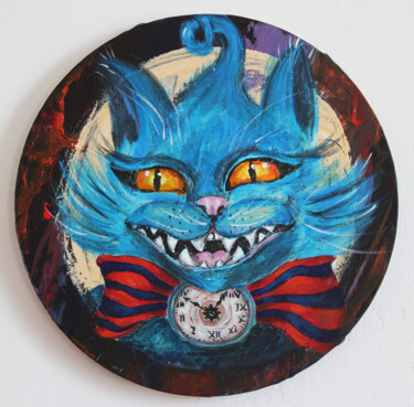Malerei mit dem Titel "Cheshire cat" von Nunuel, Original-Kunstwerk, Acryl