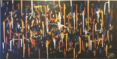 Peinture intitulée "2018-12-27-dripgold…" par Nunurs, Œuvre d'art originale, Acrylique