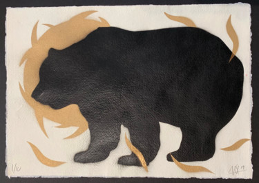 Peinture intitulée "Celeste Bear" par Nunurs, Œuvre d'art originale, Bombe aérosol Monté sur Carton