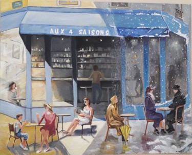 Pintura intitulada "Aux 4 saisons" por Nunzia Alfano Bounakhla, Obras de arte originais, Óleo