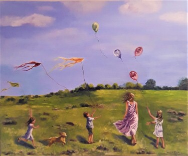 Peinture intitulée "Brise d'été" par Nunzia Alfano Bounakhla, Œuvre d'art originale, Acrylique