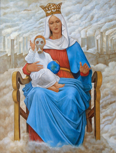 Pittura intitolato "Notre Dame du PM -…" da Nunzio Capece, Opera d'arte originale, Olio