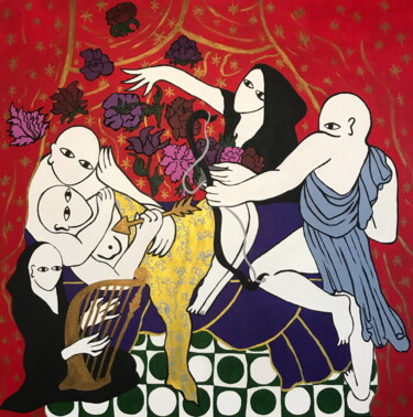 Schilderij getiteld "Haz İlkesinin Ötesi…" door Nur Akkayali, Origineel Kunstwerk, Acryl
