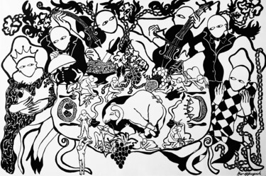 "Kraliçenin Soytarısı" başlıklı Tablo Nur Akkayali tarafından, Orijinal sanat, Akrilik Ahşap Sedye çerçevesi üzerine monte e…