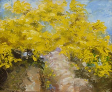 Painting titled "Mimosas" by Nuriamora, Original Artwork, Oil