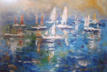 Pintura titulada "veleros" por Nuriamora, Obra de arte original, Acrílico
