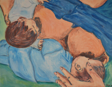 Картина под названием "Deux petits bretons…" - Nusch, Подлинное произведение искусства, Акрил Установлен на Деревянная рама…