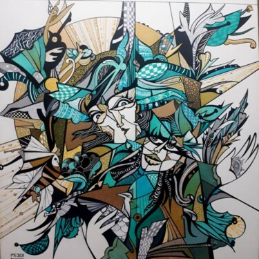 Pintura intitulada "Bewilderment" por Mehrnoush Esmaeili, Obras de arte originais, Acrílico Montado em Plexiglass