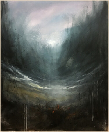 Painting titled "Deep Air Beneath" by Nusret Aktay, Original Artwork, Acrylic Mounted on Wood Stretcher frame