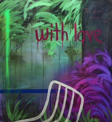 Painting titled "With love" by Nusret Aktay, Original Artwork, Acrylic Mounted on Wood Stretcher frame