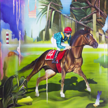 Painting titled "Championship enthus…" by Nusret Aktay, Original Artwork, Oil