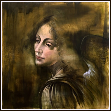 Virgin of the Rocks - Leonardo da Vinci Peinture intitulée "Virgin of the Rocks…" par Nusret Aktay, Œuvre d'art originale, Huile Monté sur Châssis