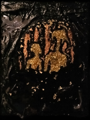 Картина под названием "Symbiose Intemporel…" - Nụyī, Подлинное произведение искусства, Акрил Установлен на Деревянная рама д…