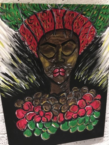 Painting titled "African Queen" by Nwelly Sastro, Original Artwork