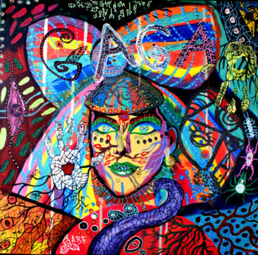 Ζωγραφική με τίτλο "Lady Gaga" από Nyarlathotep, Αυθεντικά έργα τέχνης, Ακρυλικό Τοποθετήθηκε στο Χαρτόνι