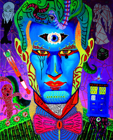 Malerei mit dem Titel "Docteur XI" von Nyarlathotep, Original-Kunstwerk, Acryl
