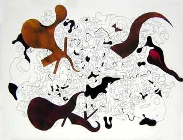 Peinture intitulée "Texture de formes s…" par Nyko, Œuvre d'art originale