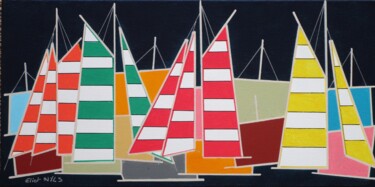Malerei mit dem Titel "Voiles Charleston" von Nyls  Eliot, Original-Kunstwerk, Acryl