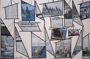 Collages titled "Journal de voiles" by Nyls  Eliot, Original Artwork, Collages
