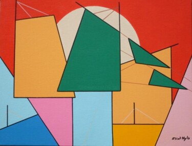 Картина под названием "Crazy sails" - Nyls  Eliot, Подлинное произведение искусства, Масло