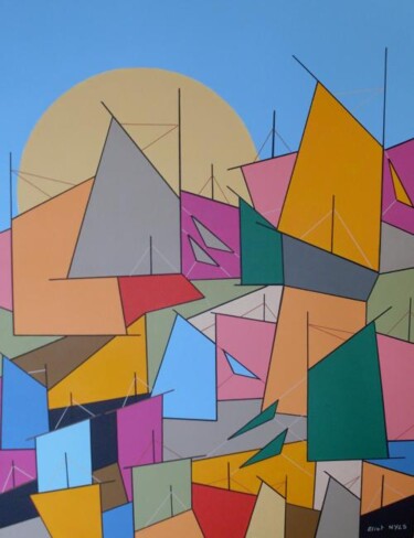 Peinture intitulée "Fiesta sails" par Nyls  Eliot, Œuvre d'art originale, Acrylique
