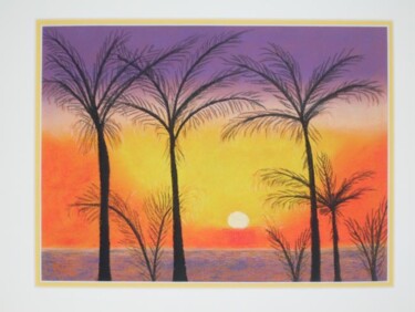 Disegno intitolato "Les palmiers" da Nyls  Eliot, Opera d'arte originale