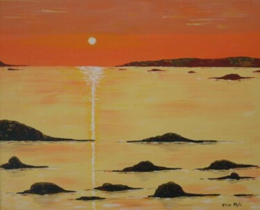 Peinture intitulée "Calme du soir" par Nyls  Eliot, Œuvre d'art originale, Acrylique