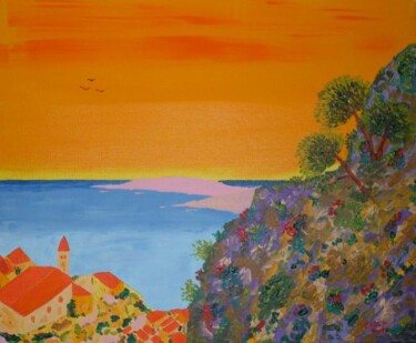 Painting titled "Bella Corsica" by Nyls  Eliot, Original Artwork, Oil