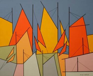 Картина под названием "Happy sails" - Nyls  Eliot, Подлинное произведение искусства