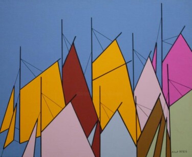 Malerei mit dem Titel "Voiles colorées 2" von Nyls  Eliot, Original-Kunstwerk, Acryl