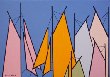 Peinture intitulée "Régate colorée" par Nyls  Eliot, Œuvre d'art originale