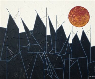 Peinture intitulée "Voiles noires sous…" par Nyls  Eliot, Œuvre d'art originale
