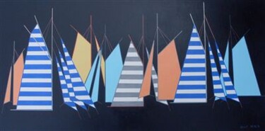 Malerei mit dem Titel "Voiles océanes" von Nyls  Eliot, Original-Kunstwerk