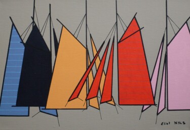 Peinture intitulée "Voiles colorées au…" par Nyls  Eliot, Œuvre d'art originale, Acrylique