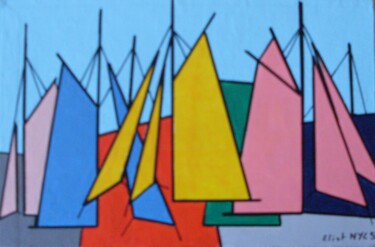 Картина под названием "Voiles colorées" - Nyls  Eliot, Подлинное произведение искусства