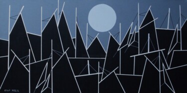 Peinture intitulée "Les voiles noires" par Nyls  Eliot, Œuvre d'art originale