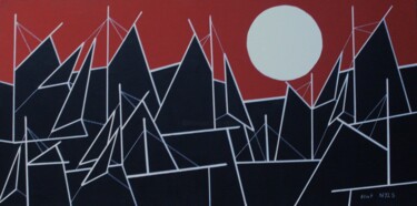 Peinture intitulée "Nuit d'autrefois" par Nyls  Eliot, Œuvre d'art originale