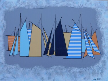 "Class sailing" başlıklı Tablo Nyls  Eliot tarafından, Orijinal sanat, Akrilik Ahşap Sedye çerçevesi üzerine monte edilmiş