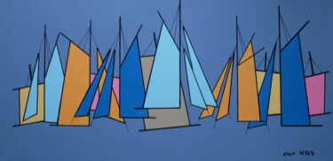 Schilderij getiteld "Parade colorée" door Nyls  Eliot, Origineel Kunstwerk, Acryl