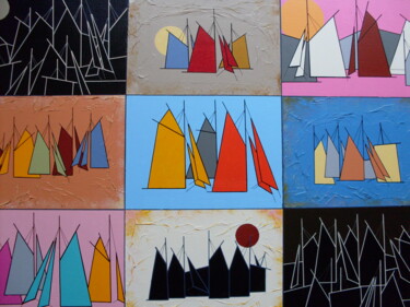 Peinture intitulée "top-sails-100x73-ac…" par Nyls  Eliot, Œuvre d'art originale, Acrylique