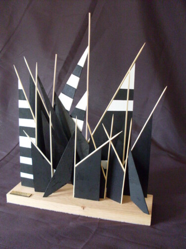 Sculpture titled "6-voile-oceane.jpg" by Nyls  Eliot, Original Artwork, Wood